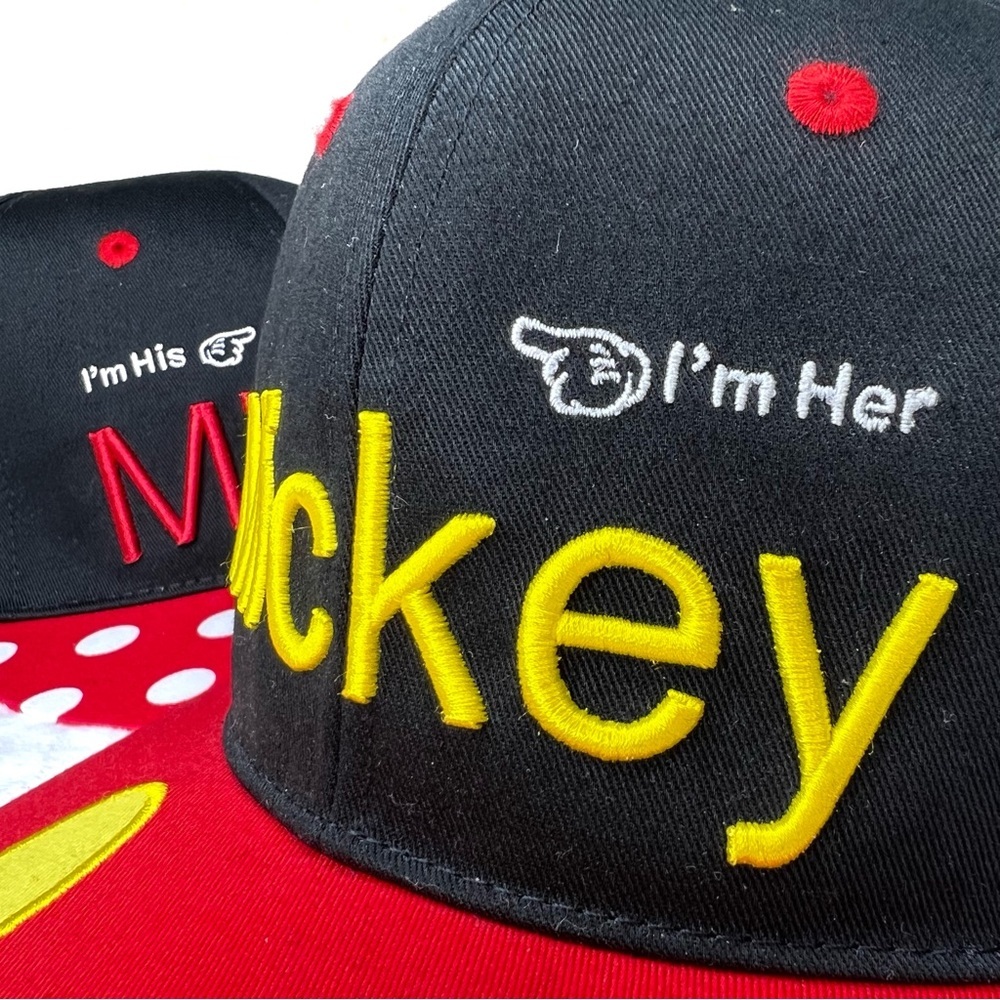 Disney New Hong Kong Disneyland I'm His Minnie I'm Her Mickey Couple's Hats NWT - Picture 13 of 17